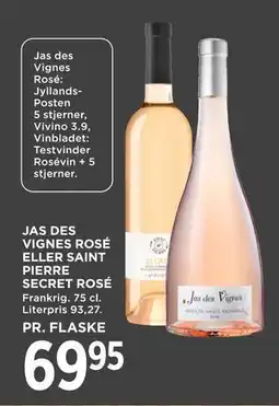 MENY JAS DES VIGNES ROSÉ ELLER SAINT PIERRE SECRET ROSÉ tilbud