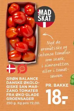 MENY GRØN BALANCE DANSKE ØKOLOGISKE SAN MARZANO TOMATER FRA ØKO GLADE GROENSAGER tilbud