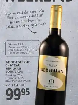 MENY SAINT-ESTÉPHE CHÂTEAU SÉRILHAN BORDEAUX tilbud