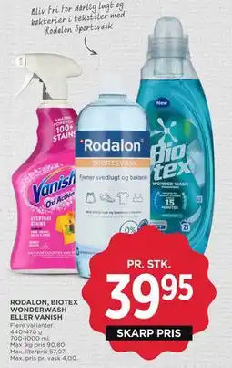 MENY RODALON, BIOTEX WONDERWASH ELLER VANISH tilbud