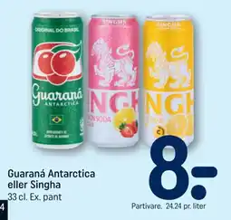 REMA 1000 Guaraná Antarctica eller Singha tilbud