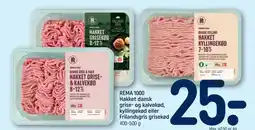 REMA 1000 REMA 1000 Hakket dansk grise- og kalvekød, kyllingekød eller Frilandsgris grisekød tilbud