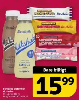Løvbjerg Barebells proteinbar el. shake tilbud