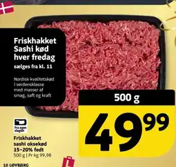 Løvbjerg Friskhakket sashi oksekød 15-20% fedt tilbud