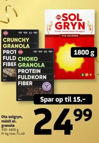 Løvbjerg Ota solgryn, müsli el. granola tilbud