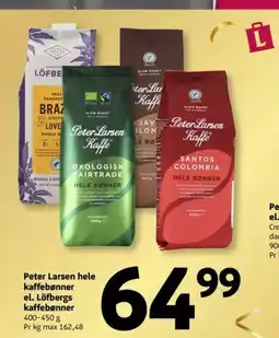 Løvbjerg Peter Larsen hele kaffebønner el. Löfbergs kaffebønner tilbud