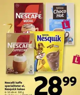 Løvbjerg Nescafé kaffe specialiteter el. Nesquick kakao tilbud
