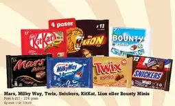 Poetzsch Padborg Mars, Milky Way, Twix, Snickers, KitKat, Lion eller Bounty Minis (4 poser) tilbud