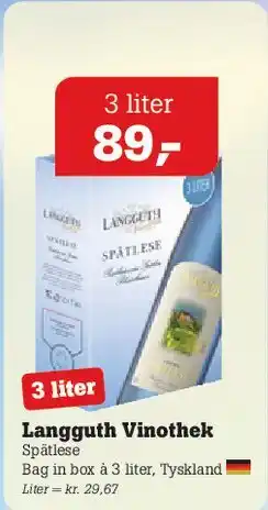 Poetzsch Padborg Langguth Vinothek Spätlese tilbud