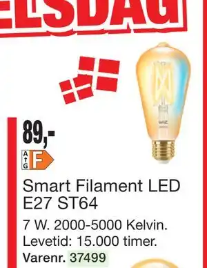 Harald Nyborg Smart Filament LED E27 ST64 tilbud