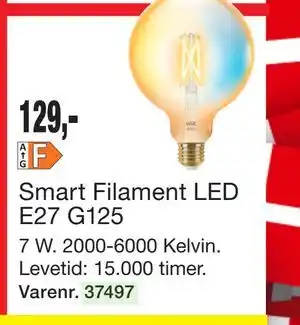 Harald Nyborg Smart Filament LED E27 G125 tilbud