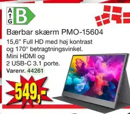 Harald Nyborg Bærbar skærm PMO-15604 tilbud