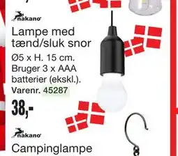 Harald Nyborg Lampe med tænd/sluk snor tilbud