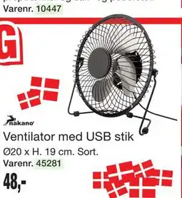 Harald Nyborg Ventilator med USB stik tilbud