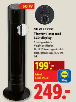 Lidl Silvercrest tårnventilator med LCD-display tilbud