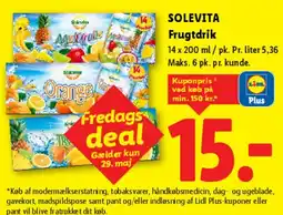 Lidl SOLEVITA Frugtdrik tilbud