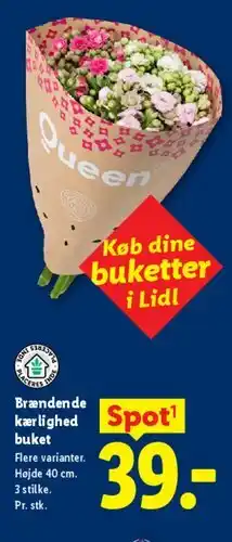Lidl Brændende kærlighed buket tilbud