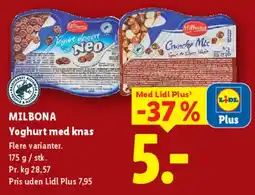 Lidl Milbona Yoghurt med knas tilbud