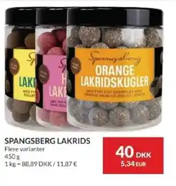 Nielsen's Discount Spangsberg lakrids tilbud