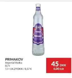 Nielsen's Discount Primakov imperial vodka tilbud