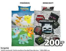 JYSK Børnesengetøj (Pokémon / Minecraft) tilbud