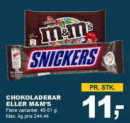 Let-Køb Chokoladebar eller M&M's tilbud