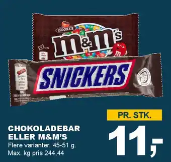 Let-Køb Chokoladebar eller M&M's tilbud