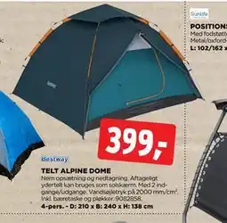 jem & fix TELT ALPINE DOME tilbud