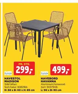 jem & fix HAVESTOL MADISON tilbud