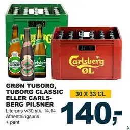 Let-Køb GRØN TUBORG, TUBORG CLASSIC ELLER CARLS BERG PILSNER tilbud