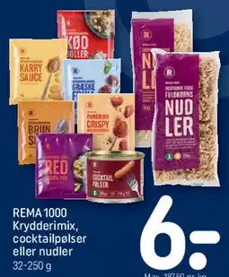 REMA 1000 Kryddermix, cocktailpølser eller nudler tilbud