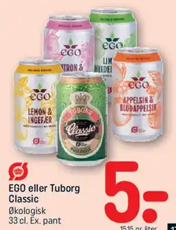 REMA 1000 EGO eller Tuborg Classic (dåser) tilbud
