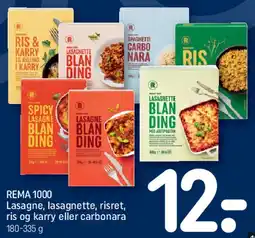 REMA 1000 Lasagne, lasagnette, risret eller carbonara tilbud