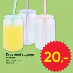 BigDollar Krus med sugerør Kotikulta tilbud
