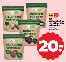 Netto Økologiske frø, tørrede bær og kakaonibs tilbud