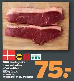 Netto Økologiske danske bøffer af oksefilet tilbud