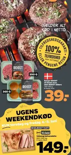 Netto Burger BOOST af dansk okse / BOOST sliders tilbud