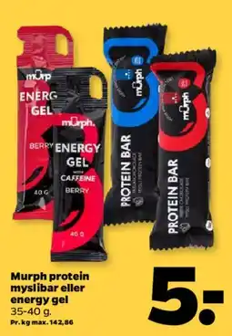 Netto Murph proteinbar eller energy gel tilbud
