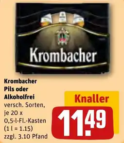 REWE DE KROMBACHER Pils oder alkoholfrei tilbud
