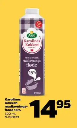 Netto Karolines Køkken madlavningsfløde 15% tilbud