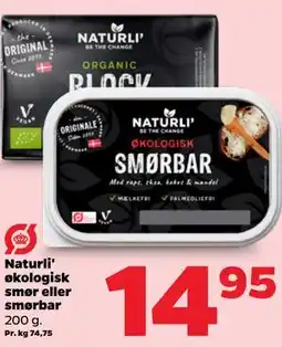 Netto Naturli' økologisk smør eller smørbar tilbud