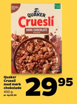 Netto Quaker Cruesli med mørk chokolade tilbud