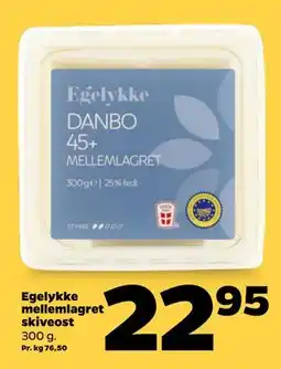 Netto Egelykke mellemlagret skiveost tilbud