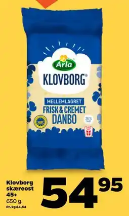 Netto Klovborg skæreost 45+ tilbud