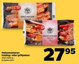 Netto Pølsemesteren hotdog- eller grillpølser tilbud