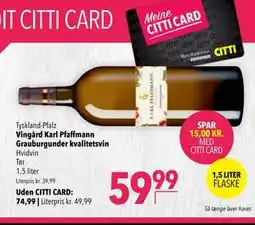 Citti Vingård Karl Pfaffmann Grauburgunder kvalitetsvin tilbud