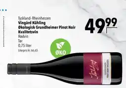 Citti Vingård Kühling Økologisk Grundheimer Pinot Noir Kvalitetsvin tilbud