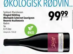 Citti Vingård Kühling Økologisk Cabernet Sauvignon Reserve Kvalitetsvin tilbud