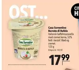 Citti Casa Sorrentino Burrata di Bufala tilbud