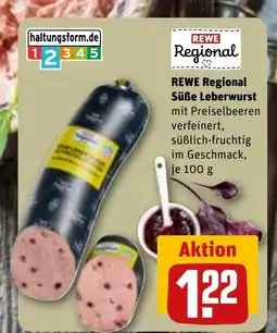 REWE DE REWE Regional Süße Leberwurst tilbud